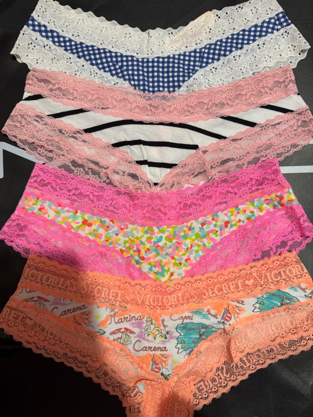 Victoria's Secret Cotton Lace-Trim Cheeky Panty Mixed Colors (7-Pack)